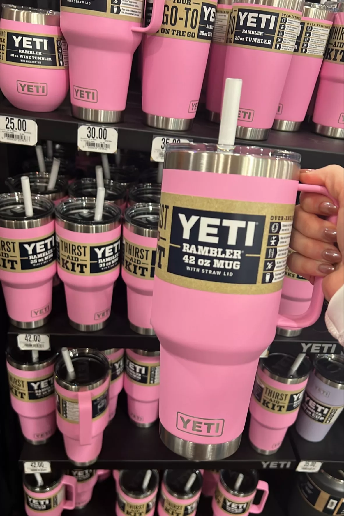 Yeti Rambler Mug with Straw Lid - 35 oz - Power Pink