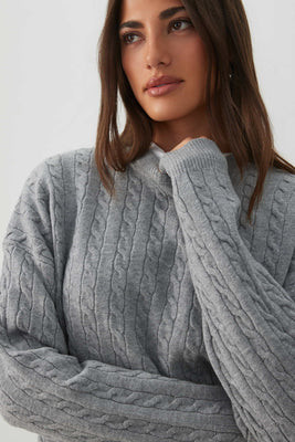 Cable Knit Crew Neck Sweater | Ardene Canada