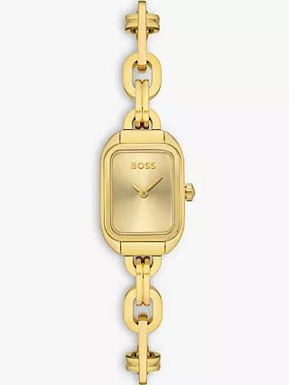 BOSS 1502655 Women's Hailey Bracelet Strap Watch, Gold | John Lewis (UK)
