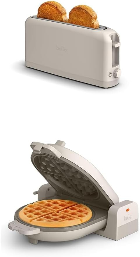 BELLA 2 slice Slim toaster + Flip-n-Store Ceramic Waffle Maker, Fits-anywhere™ Kitchenware, Waf... | Amazon (US)