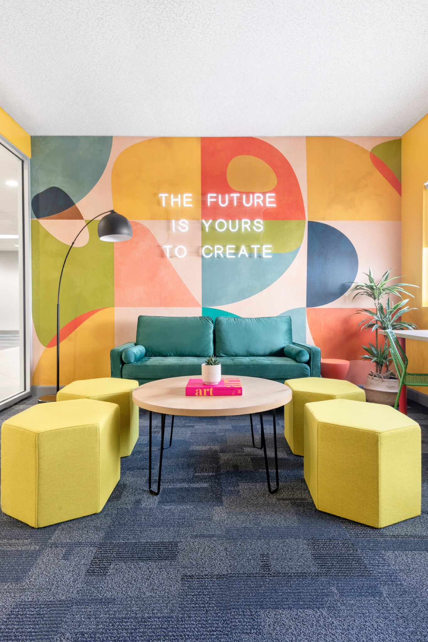 Fun, bright and colorful! This space we designed for The Idea Center at mdc west is meant to inspire and evoke creativity. 