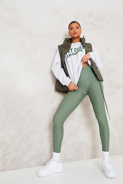 Green High Waisted Gym Leggings | ISAWITFIRST