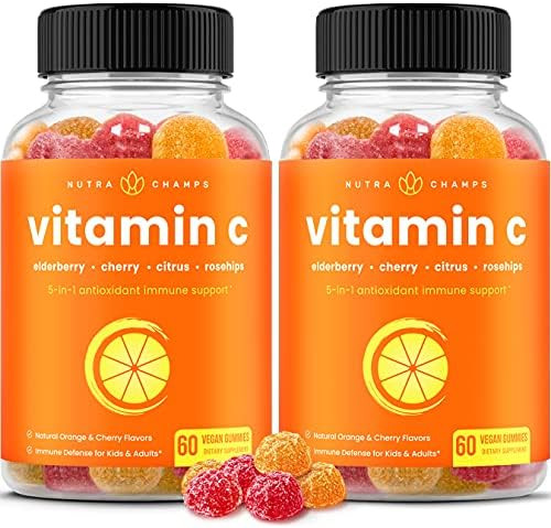 Vitamin C Gummies for Adults & Kids | 5-in-1 Immune System Support with Elderberry, Rosehips, Citrus | Amazon (US)
