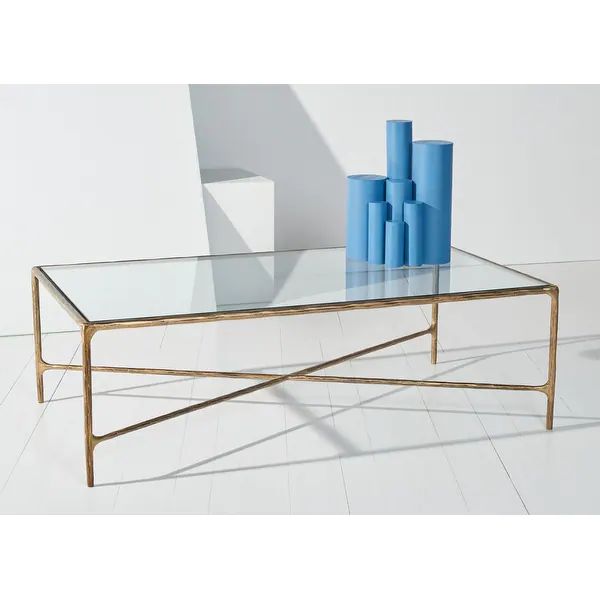 SAFAVIEH Couture Jessa Rectangle Metal Coffee Table - 48" W x 28" L x 15" H - Brass | Bed Bath & Beyond