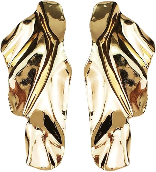 Statement Geometric Metal Earrings for Women Large Fashion Irregular Minimalism Metal Simple Earr... | Amazon (US)