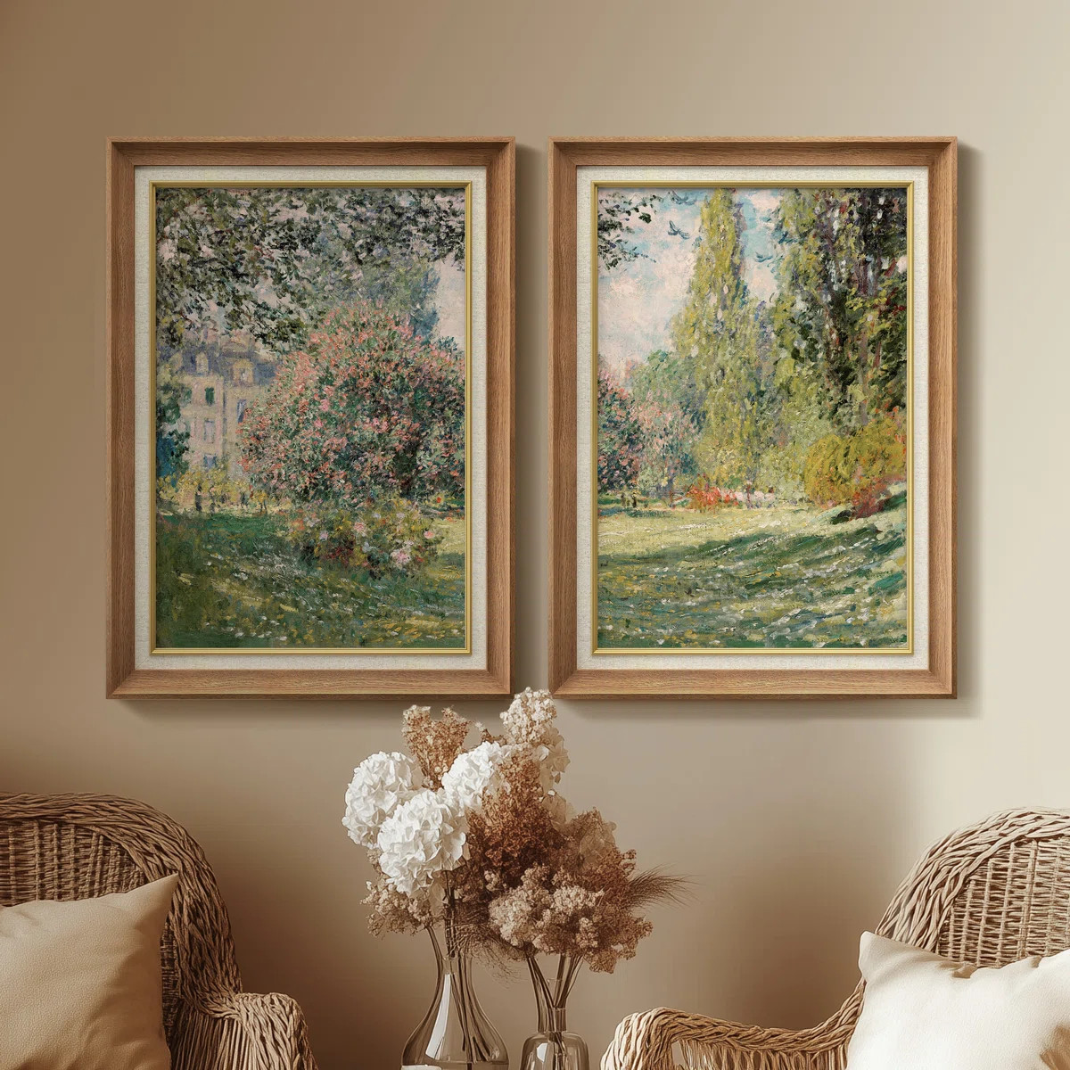 Set of 2 Premium Framed Art Artworks on Premium Canvas with 26"x36" Frame (Set of 2) | Wayfair North America