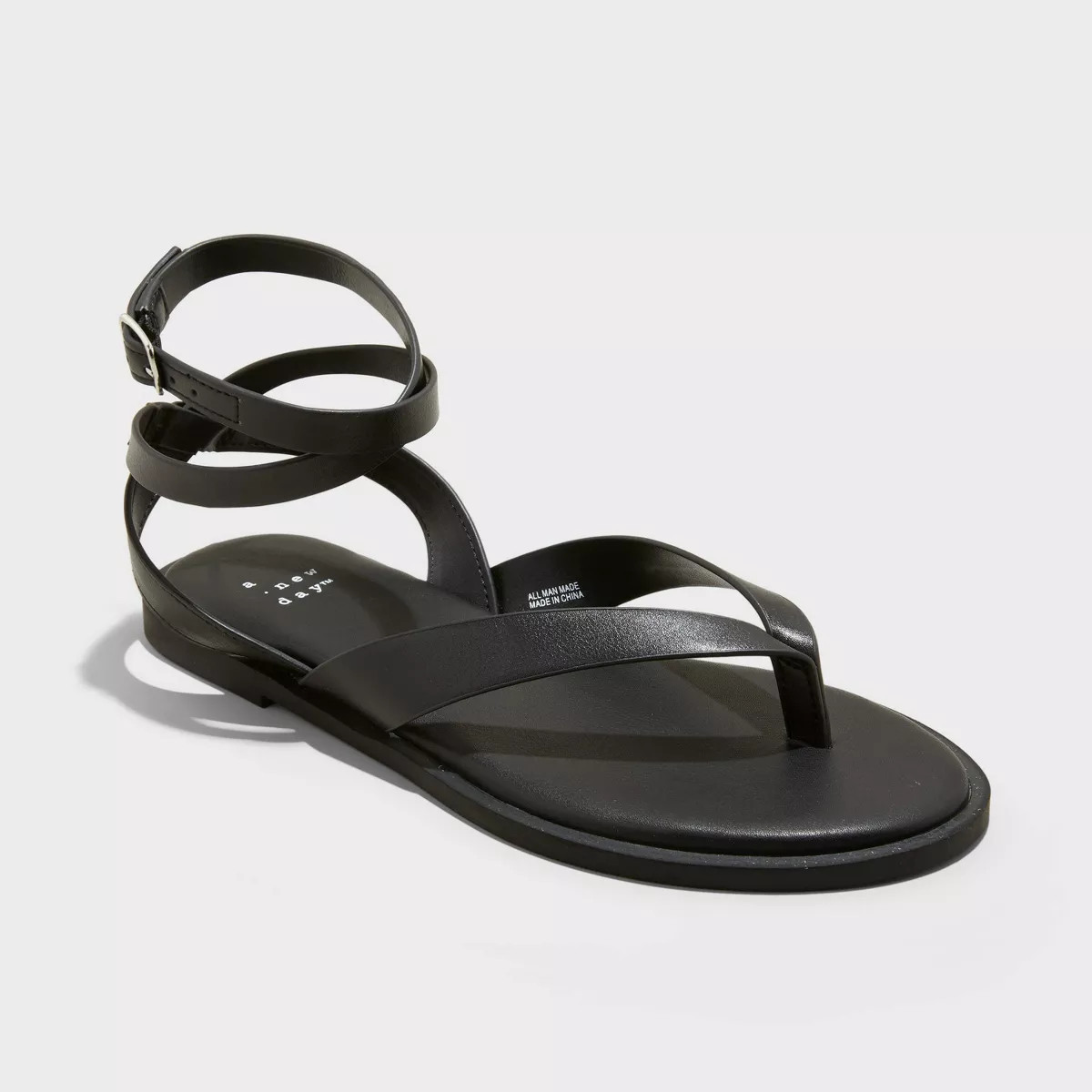 Women's Tarin Ankle Wrap Thong Sandals - A New Day™ Black | Target
