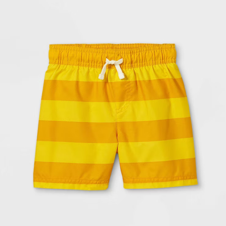 Toddler Boys' Striped Swim Trunks - Cat & Jack™ Yellow | Target