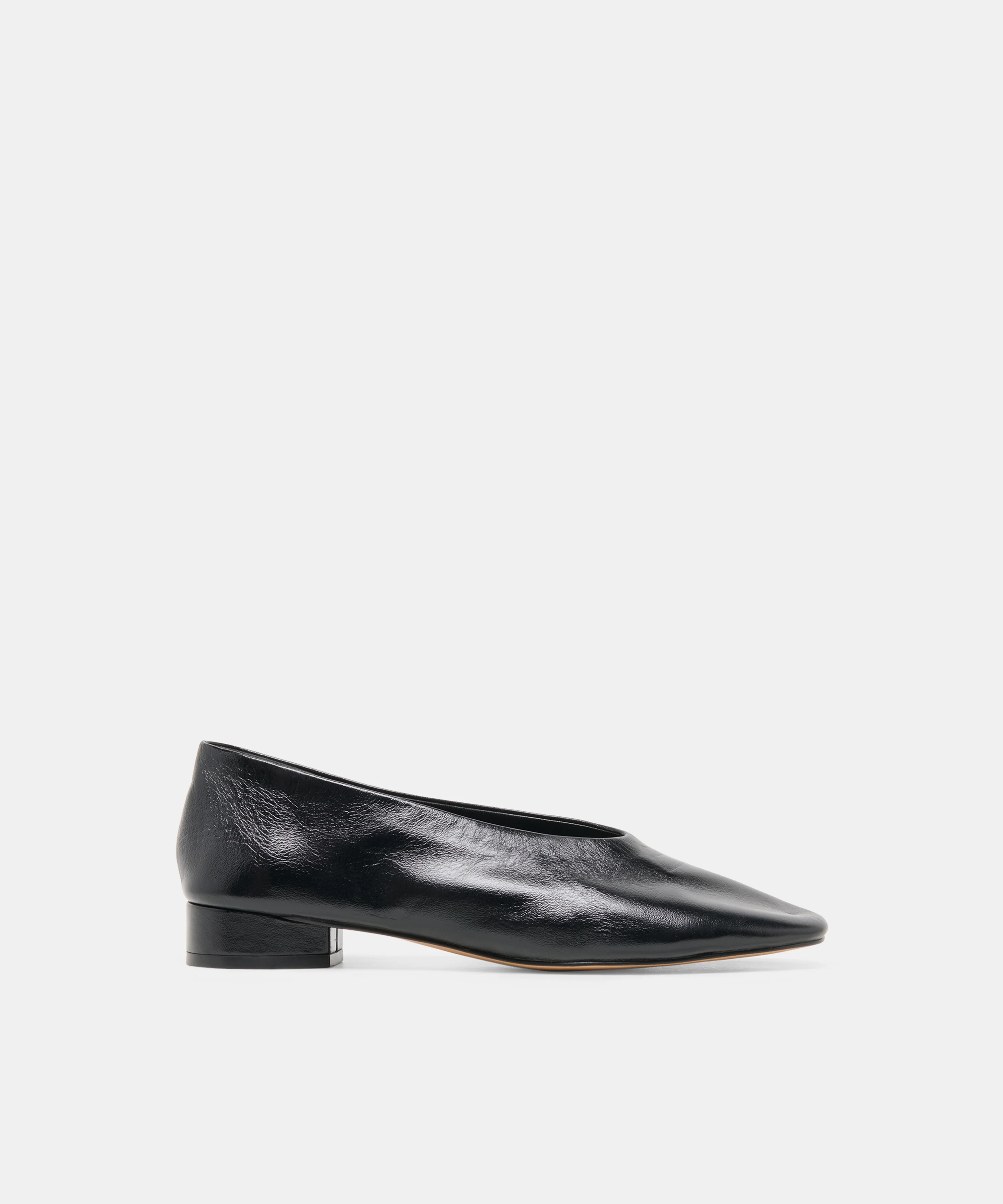 ANDEY Black Leather Block-Heel Ballet Heels | Dolce Vita | DolceVita.com