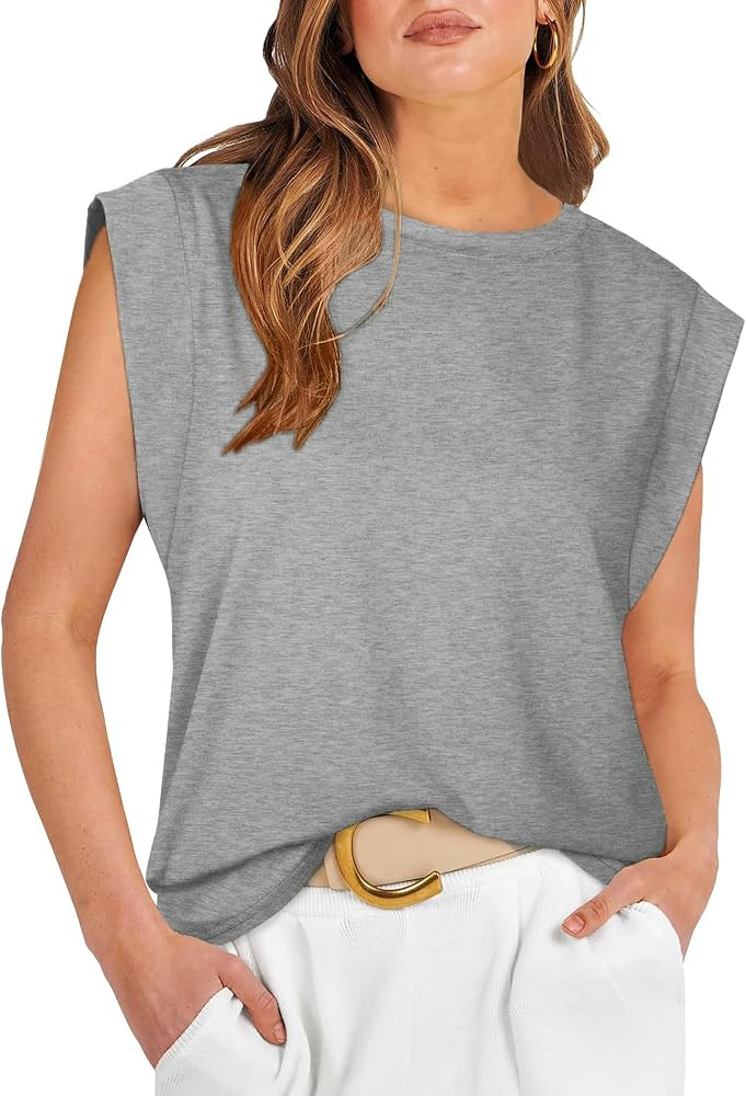 isermeo Cap Sleeve Summer Tops for Women Tank Top Basic Tee Shirts Casual Loose Fit 2024 Trendy S... | Amazon (CA)