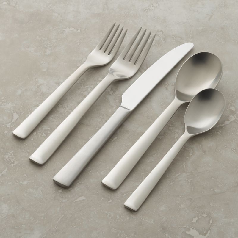 Foster Satin 20-Piece Flatware Set + Reviews | Crate & Barrel | Crate & Barrel