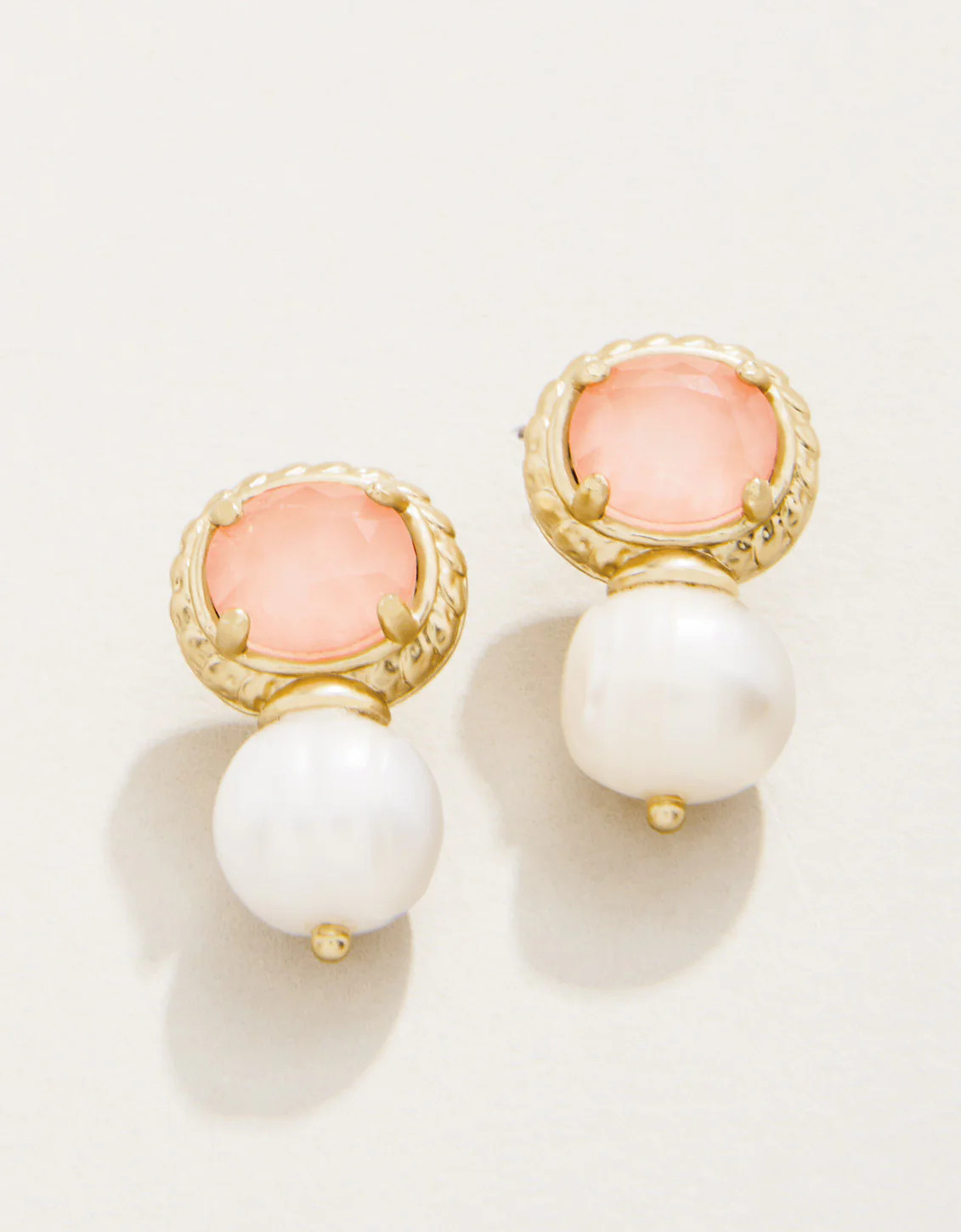 Karina Petite Pearl Stud Earrings Peach | Spartina 449