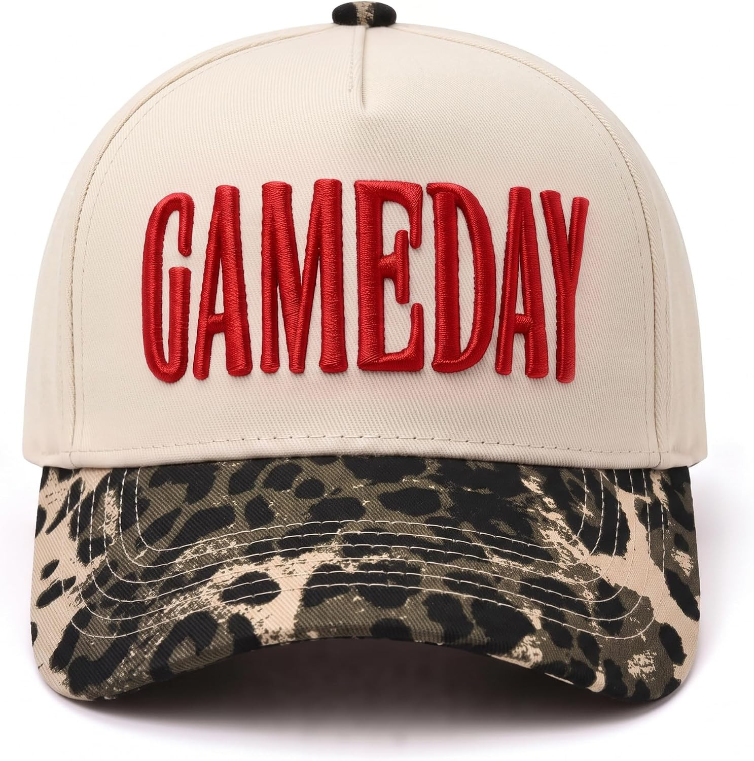 Game Day Hat Retro Embroidered Football Season Hat Leopard Print Cap | Amazon (US)