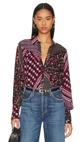 Hazel Buttondown in Black Combo | Revolve Clothing (Global)