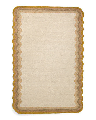 5x7 Wool Scalloped Rug | TJ Maxx