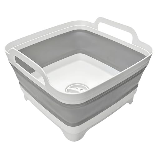 MontNorth Collapsible Wash Basin 9L, Foldable Dish Tub with Drain Plug, Portable Collapsible Dish... | Amazon (US)