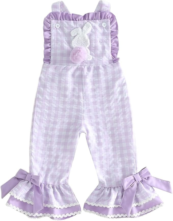 YINGISFITM Toddler Girl Overalls Baby Girl Birthday Outfit Sleeveless Bell-Bottom One Piece Rompe... | Amazon (US)