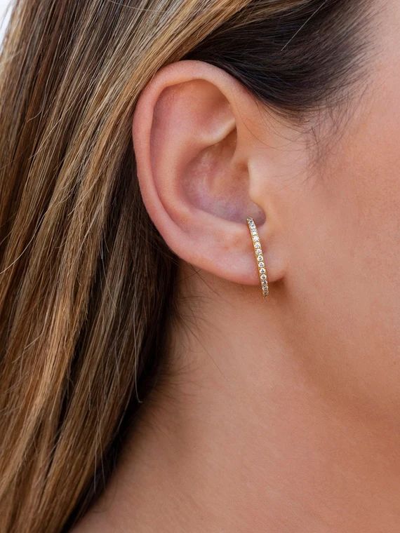 Minimalist Cz Ear Lobe Cuff Stud Earrings | Etsy (US)