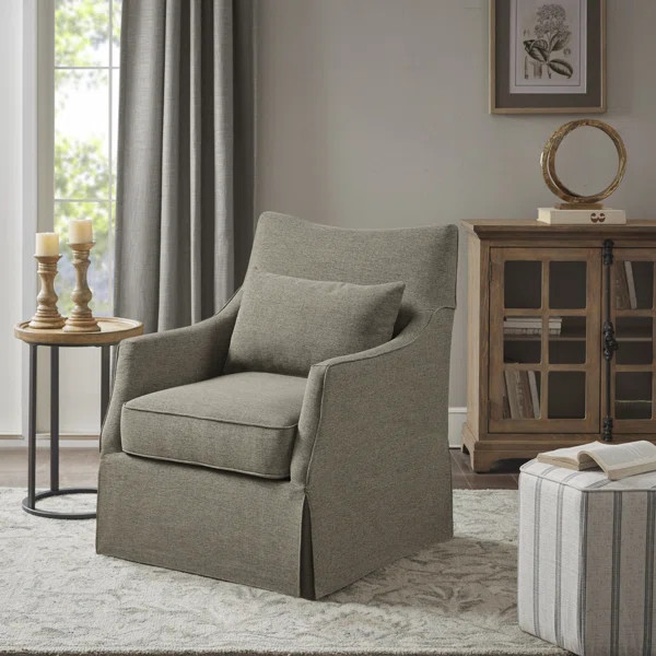 Martha Stewart London 360°Swivel Armchair with Lumbar Pillow | Wayfair North America