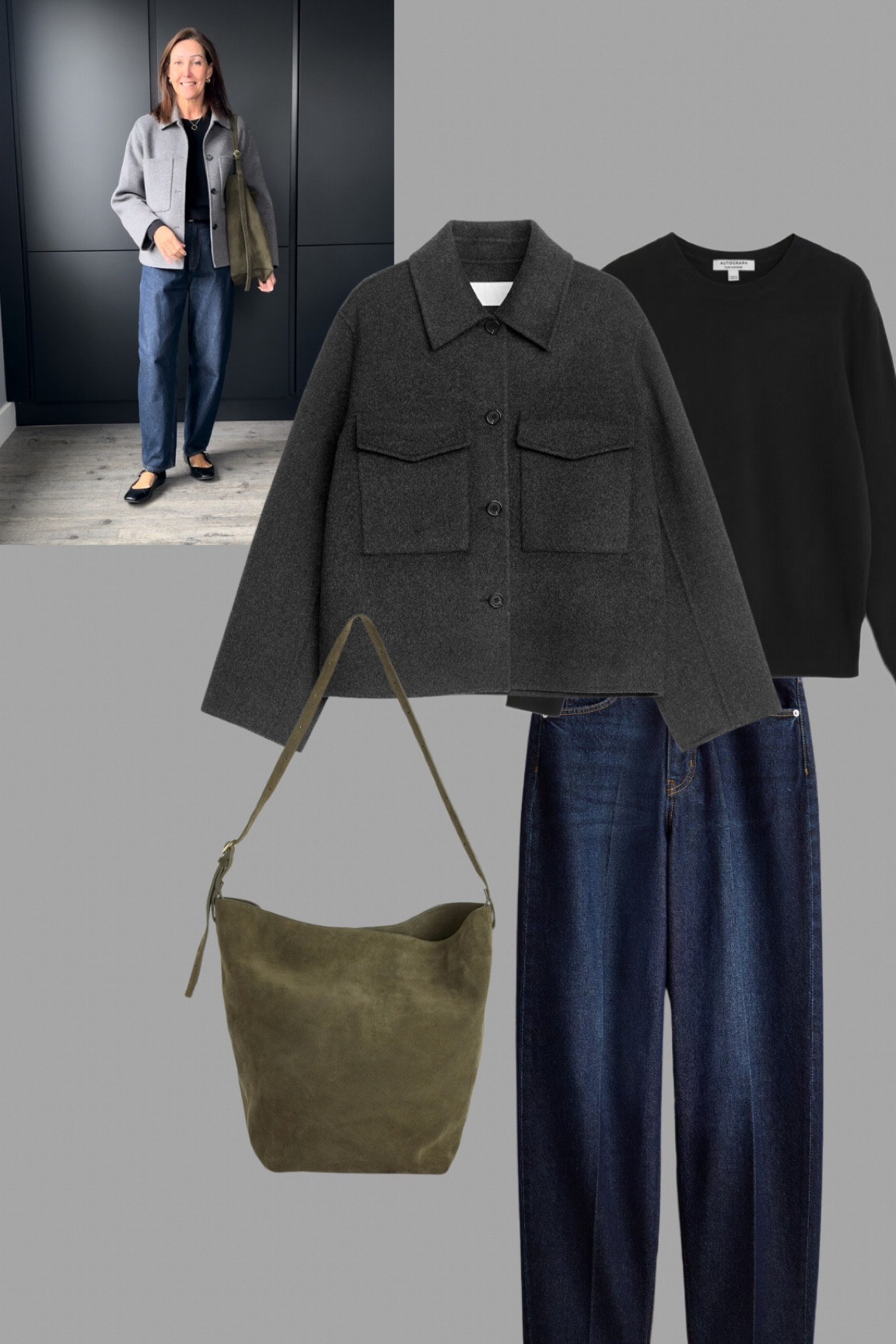 Khaki and grey with dark denim is a combination I’ll be repeating for sure.
Arket
H&M M&S 

#LTKautumn #LTKover50style #LTKeurope