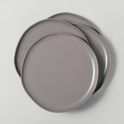 4pk Stoneware Dinner Plate Set Matte Gray - Hearth & Hand™ with Magnolia | Target