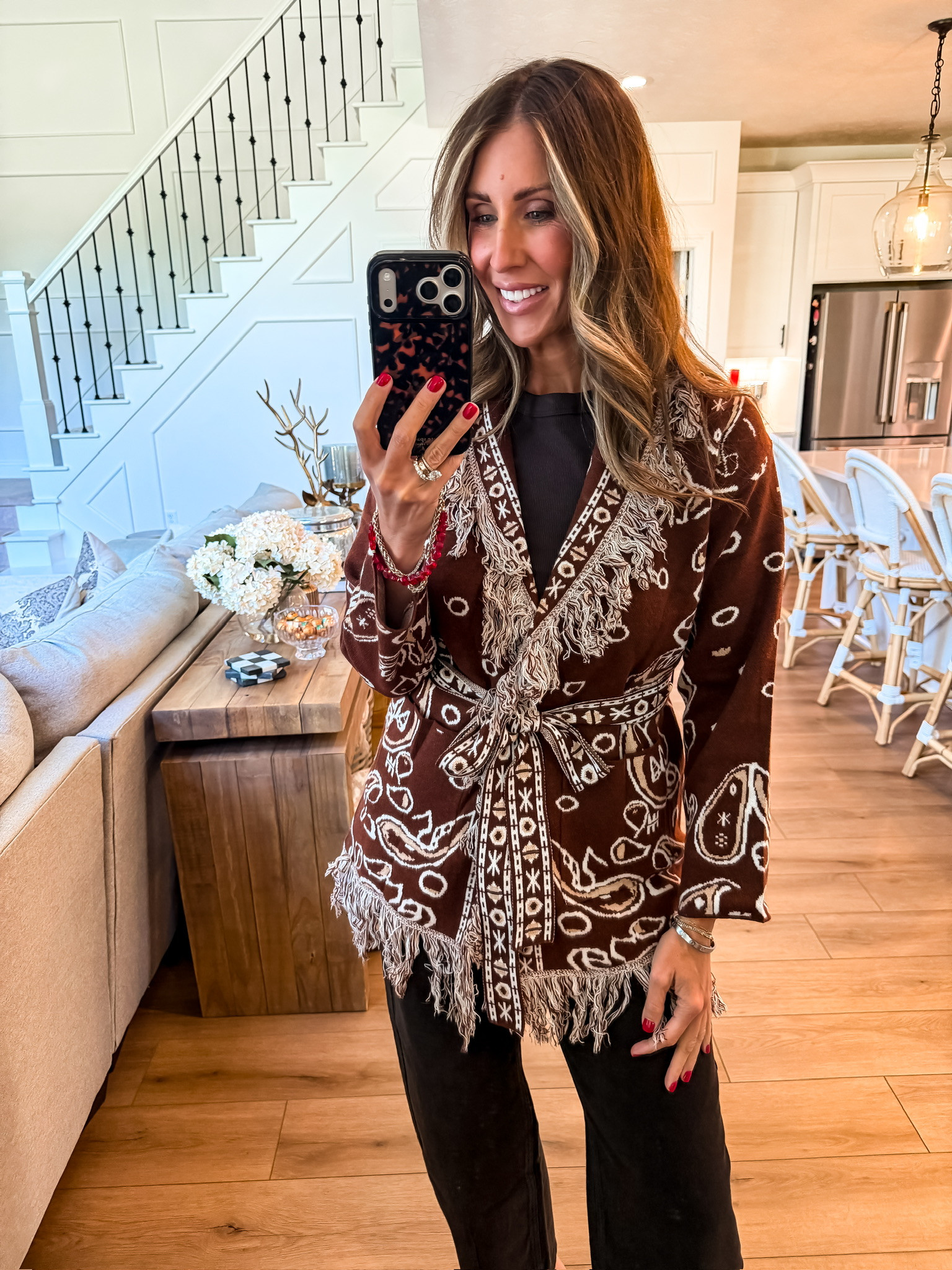 I kept seeing this viral Amazon cardigan and finally had to try it. The rich brown print, fringe trim and belted waist make it such a fun statement layer for fall without needing much else to pull the outfit together.

viral Amazon find, Amazon fashion find, fall cardigan, printed cardigan, brown cardigan, fringe cardigan, belted cardigan, fall layering, Amazon fall fashion, statement sweater, fall outfit, TheMomInStyle

#LTKgrwm #LTKootd #LTKSeasonal