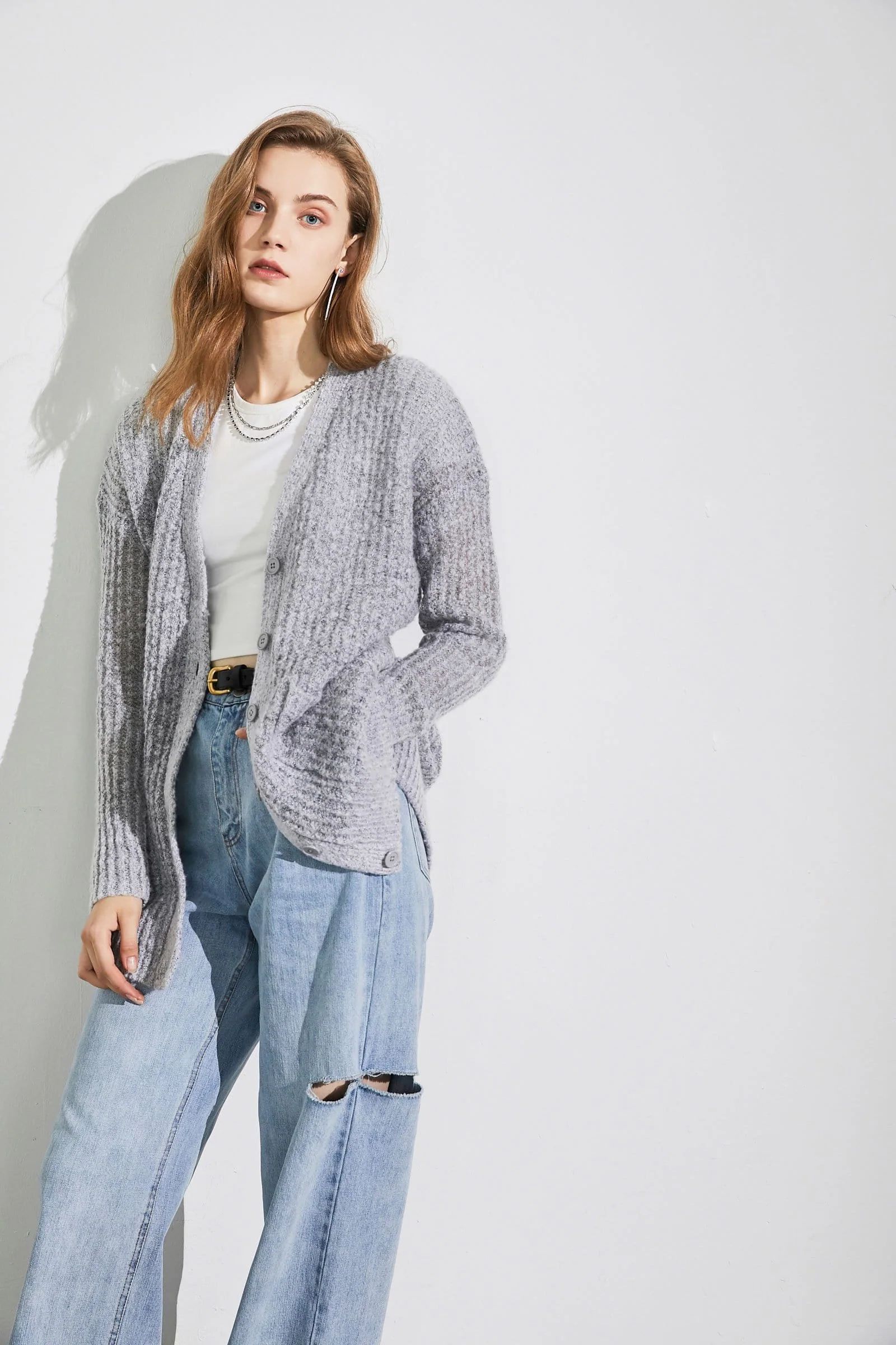 Alpine Dove Fuzzy Cardigan | J.ING