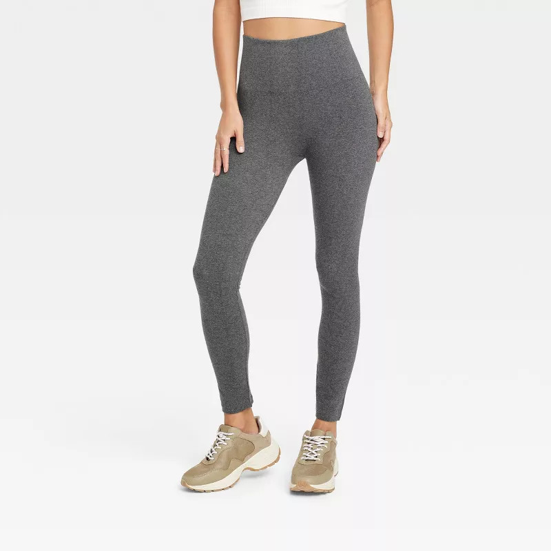 Women's High Waist Cotton Blend Seamless Leggings - A New Day™ | Target
