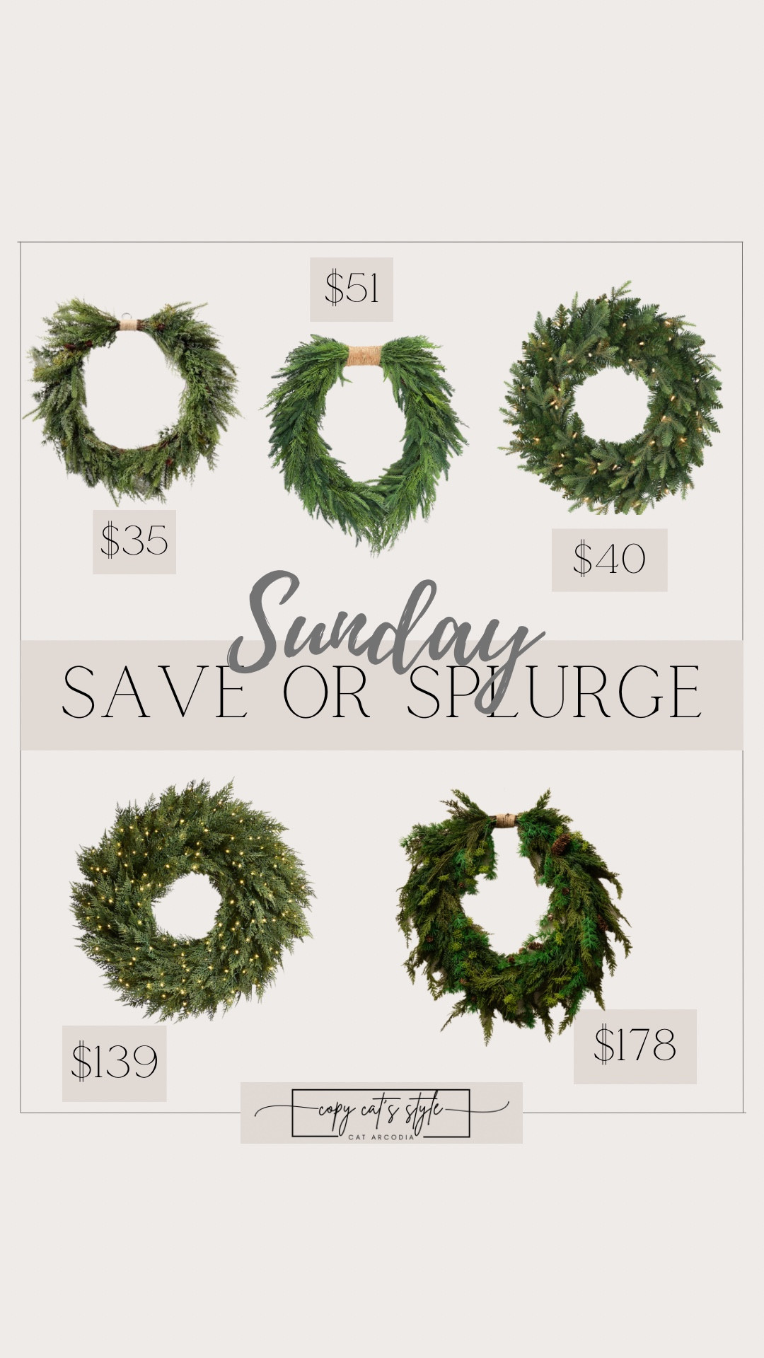 Save or splurge! Save vs splurge holiday finds, Christmas wreaths, affordable wreaths, pre-lit wreath, faux pine wreaths

#LTKFindsUnder50 #LTKHoliday #LTKSeasonal