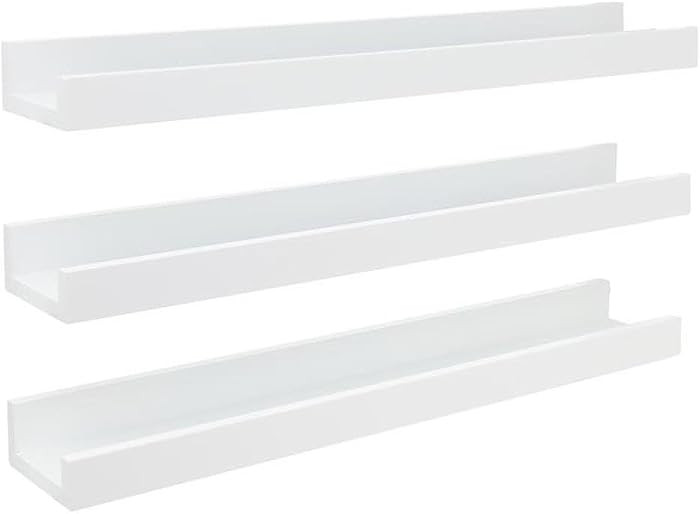 Kiera Grace Engineered Wood Floating Shelves - 23", White, 3Pcs - Wall-Mounted Picture Frame Shel... | Amazon (CA)