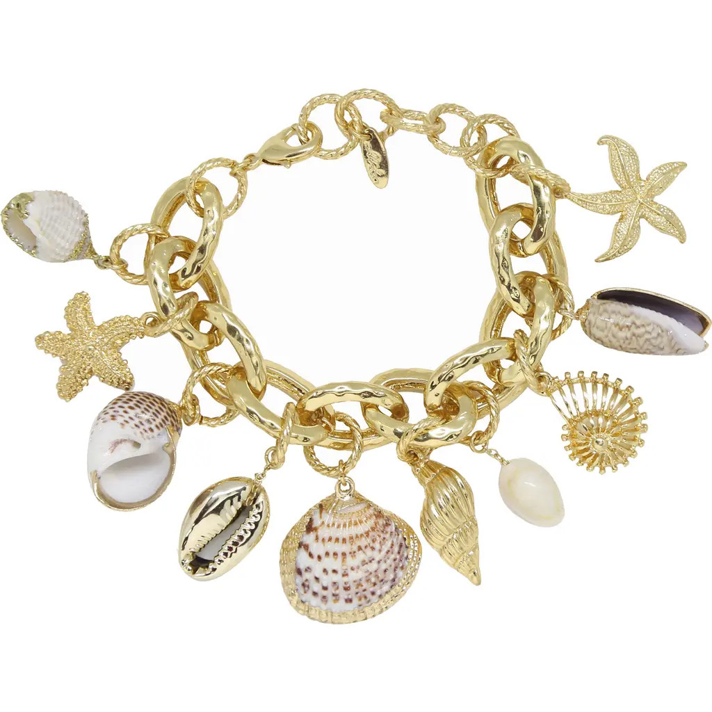Ettika Shell Charm Bracelet in Gold at Nordstrom | Nordstrom