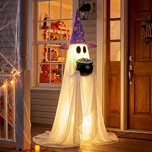 Halloween Candy Ghost Decor with Lighted Cauldron - 53'' Large Ghost Decor | Amazon (US)