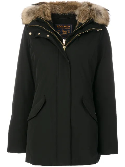 fur-trim hooded padded coat | Farfetch EU