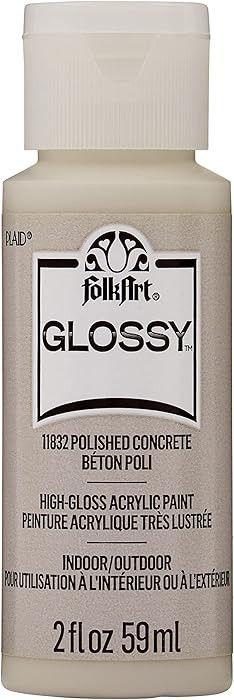 FolkArt, Polished Concrete 2 fl oz Assorted 59ml Brilliant Gloss Acrylic Paint for Easy to Apply ... | Amazon (US)