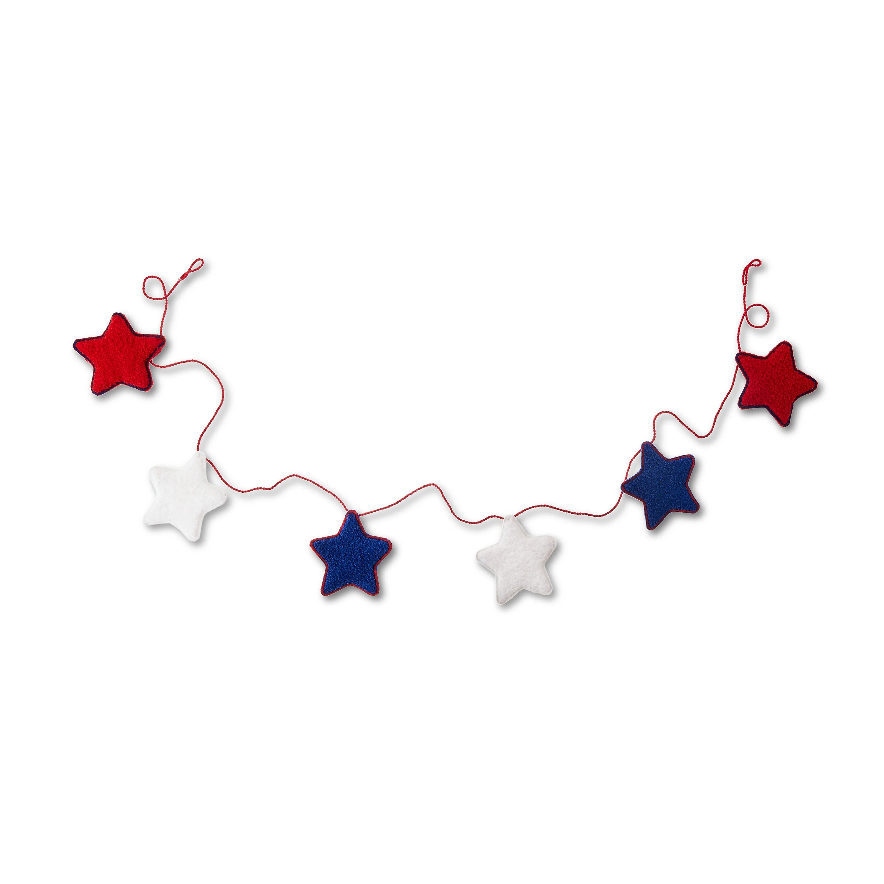 Patriotic Fabric Star Garland, Red/White/Blue, 6', by Way To Celebrate | Walmart (US)