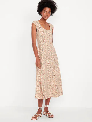 Fit & Flare Midi Dress | Old Navy (CA)