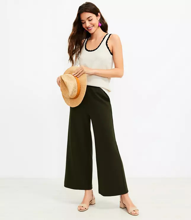 Pull On Wide Leg Crop Pants | LOFT