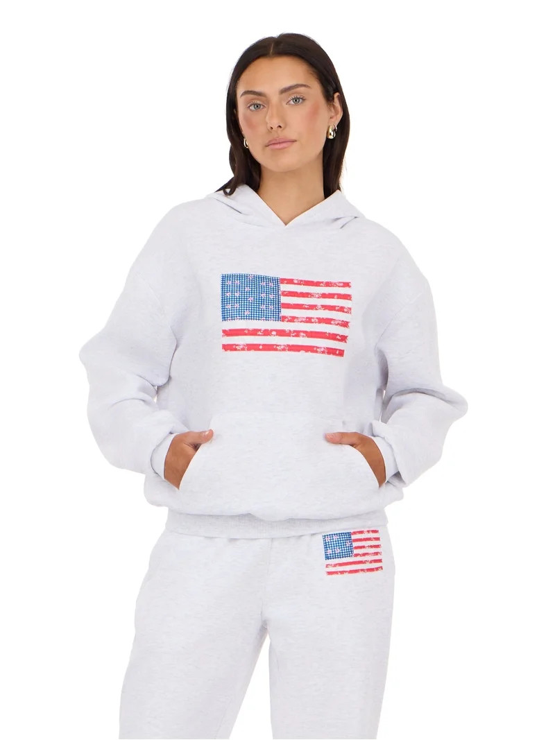Forever 21 Women's and Women's Plus Americana Oversized Hoodie, Sizes XXS-4X | Walmart (US)
