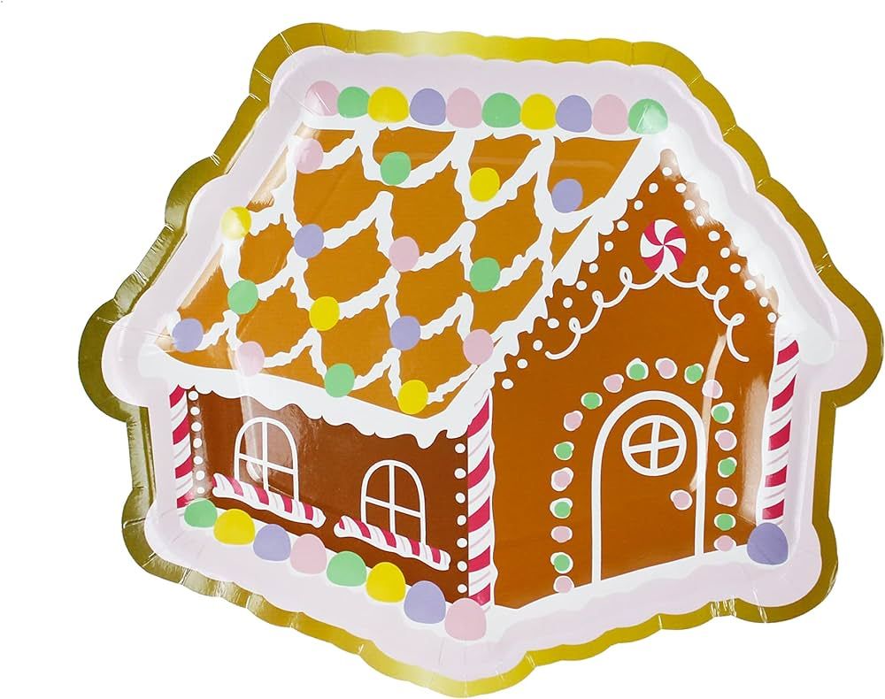 Merrilulu Gingerbread House Paper Plates, 12 ct | Christmas Party Tableware | Amazon (US)