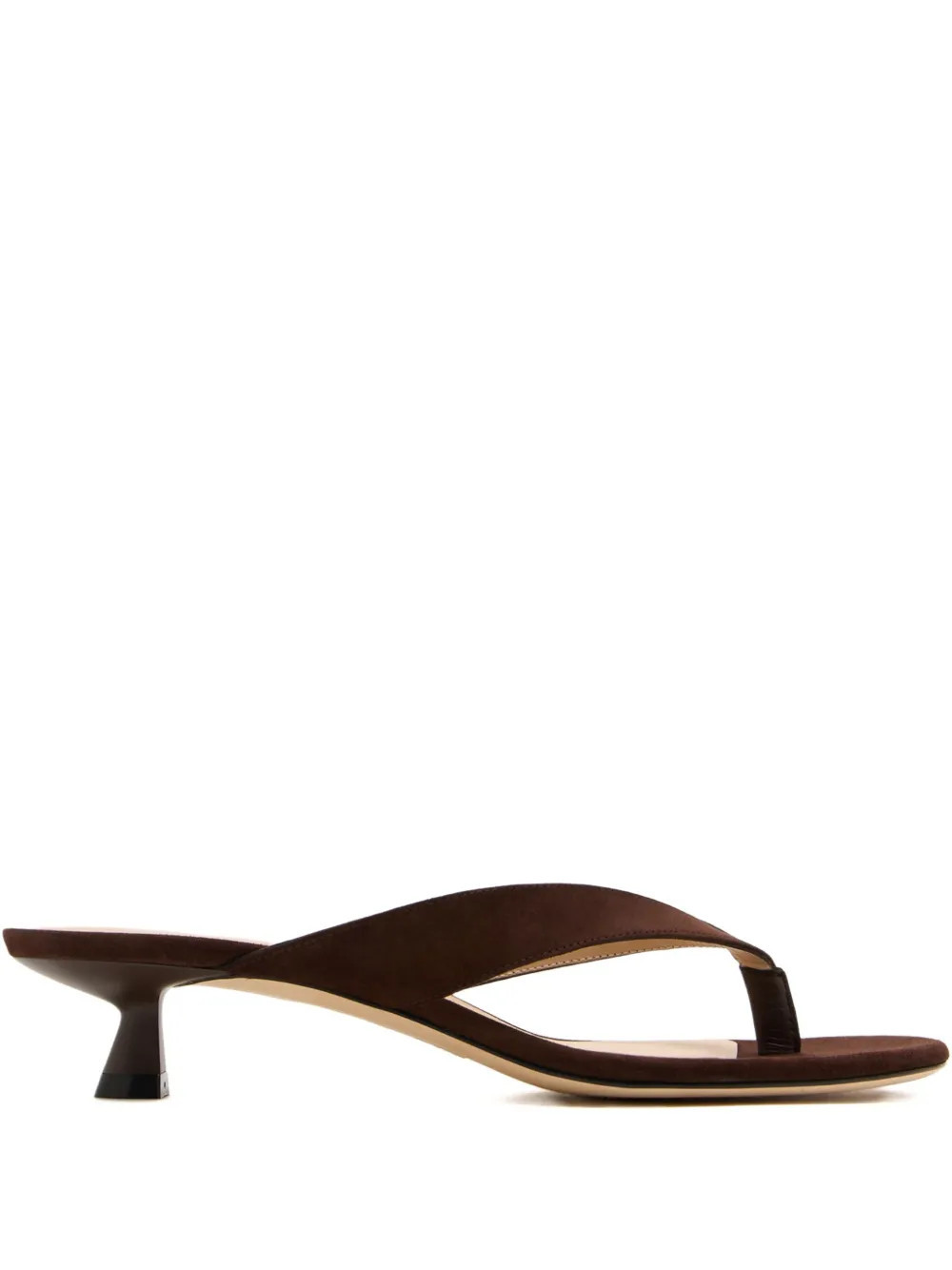 Stuart Weitzman 35mm low-heeled thong sandals - Brown | Farfetch Global