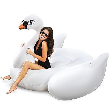 Wanderlust Collective Inflatable Ride-On 6 Foot Wide Swan Float | Amazon (US)