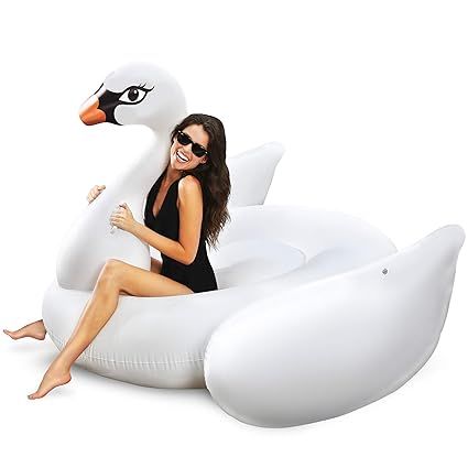 Wanderlust Collective Inflatable Ride-On 6 Foot Wide Swan Float | Amazon (US)