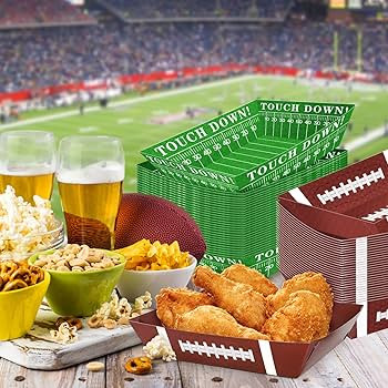 50Pcs Football Party Supplies, 5lb Football Food Plates, Football Paper Trays Disposable Bowls Na... | Amazon (US)