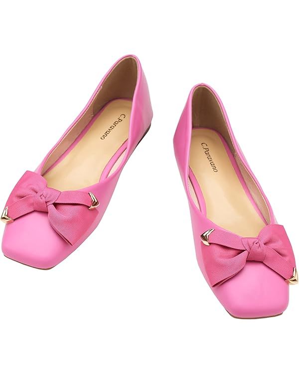 C.Paravano Women's Flats I Square Toe Shoes for Women I Flat Shoes I Womens Flat Leather Shoes I ... | Amazon (US)