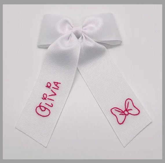 Minnie's Bow Hand-Embroidered Bow | Etsy (US)
