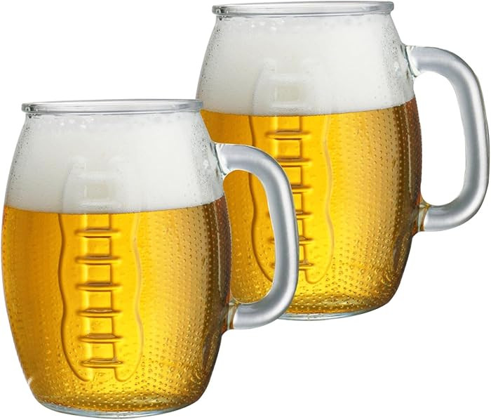 Chefcaptain 1.2 Liter 40 OZ Football beer mugs Zero lead Mugs with Handle Large Heavy-Duty (Footb... | Amazon (US)