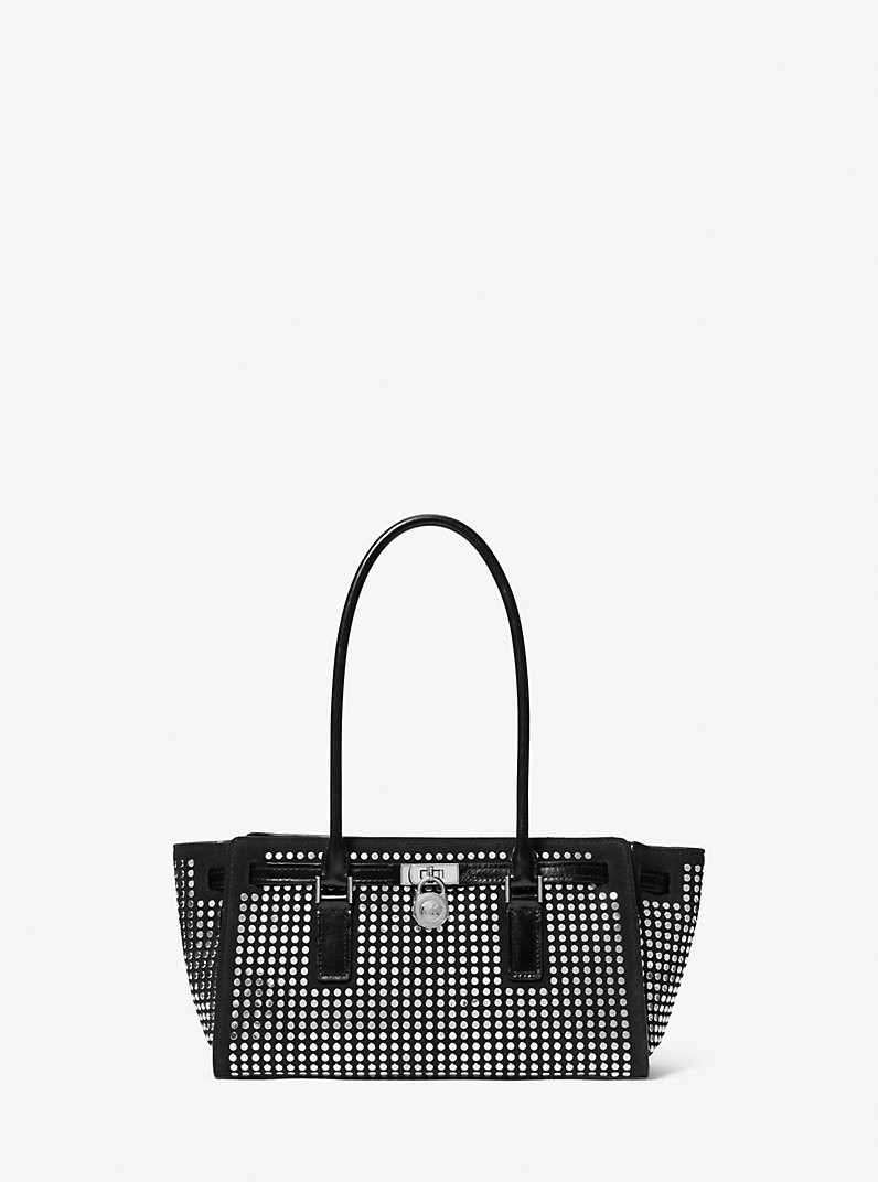 Hamilton Moderne Small Studded Suede Satchel | Michael Kors CA
