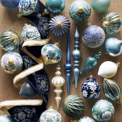 Bleu Heirloom 40-piece Ornament Collection | Frontgate | Frontgate