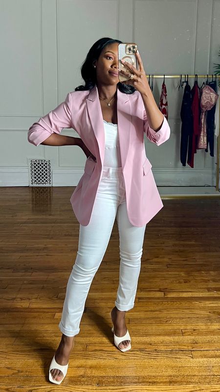 Valentine's Day outfit inspo on a budget! 💕 Rocking this pink blazer and white jeans combo from @Walmartfashion- quality and affordability at its finest. Plus, this blazer transitions seamlessly from winter to spring! #WalmartPartner #WalmartFashion @Walmart 



#LTKstyletip #LTKfindsunder50 #LTKworkwear