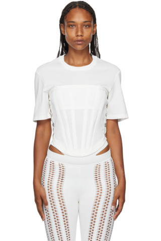 Dion Lee - White Corset T-Shirt | SSENSE
